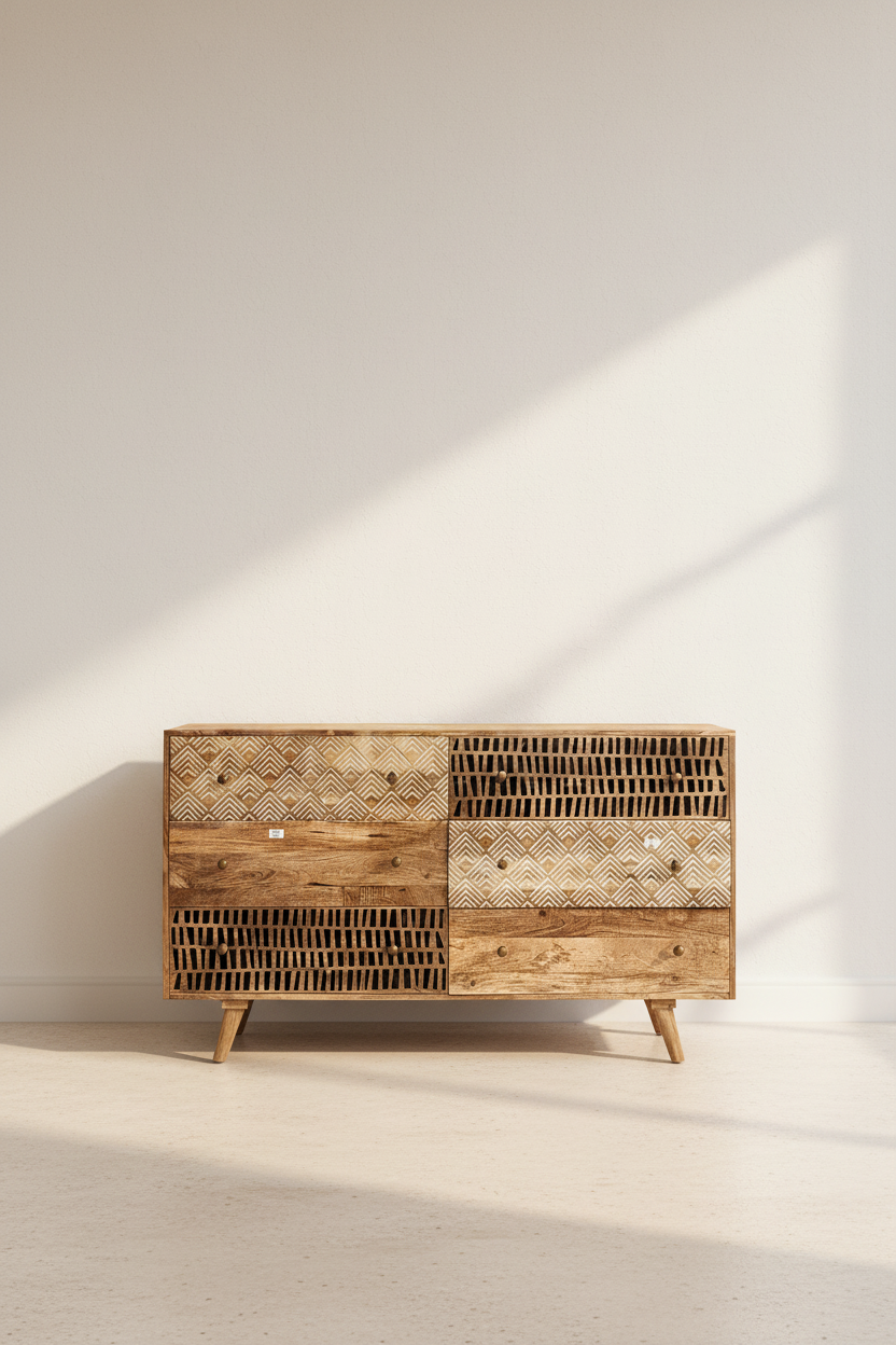 Tribal pattern chest of drawers