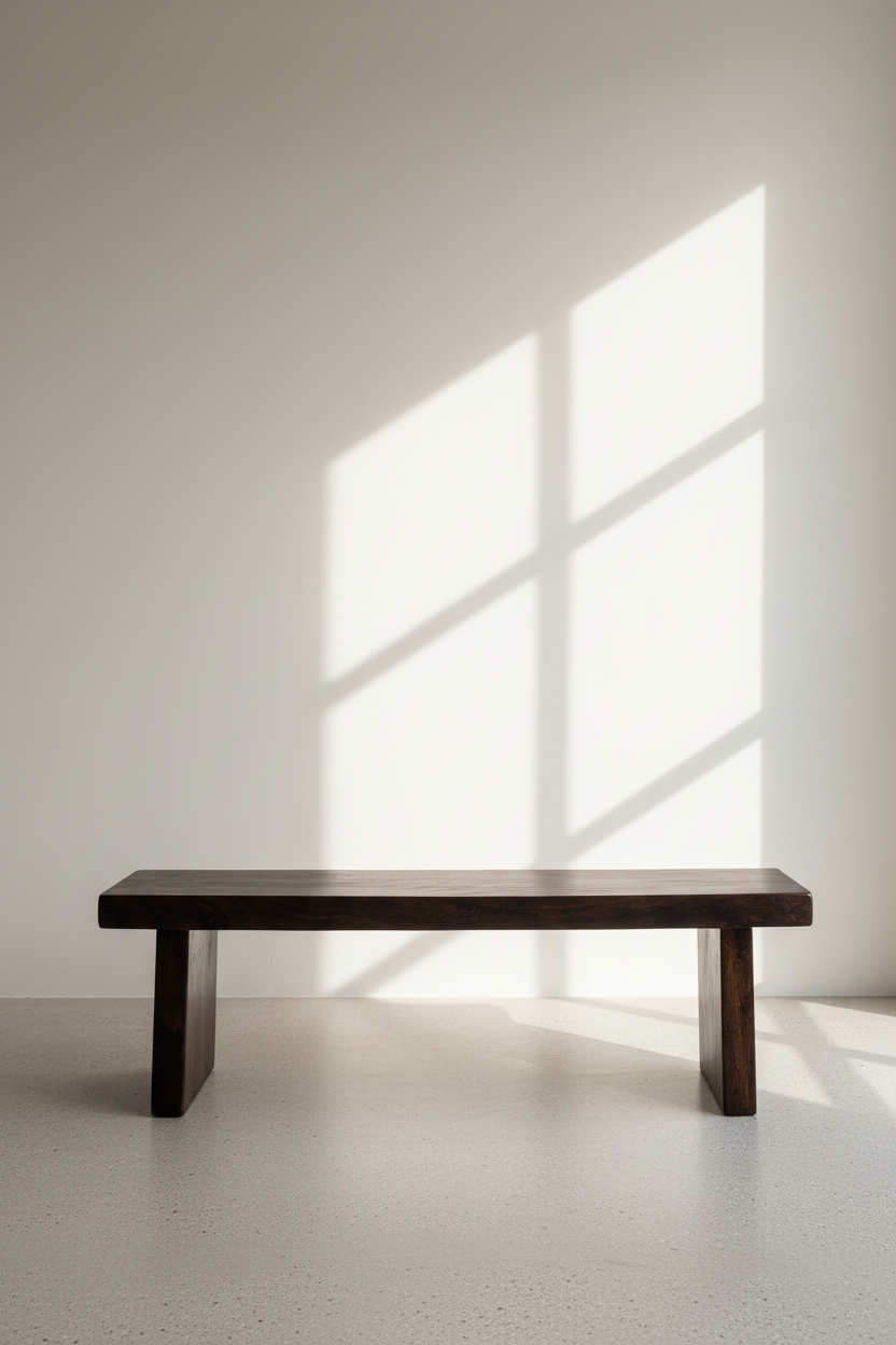 Mango wood bench brown color