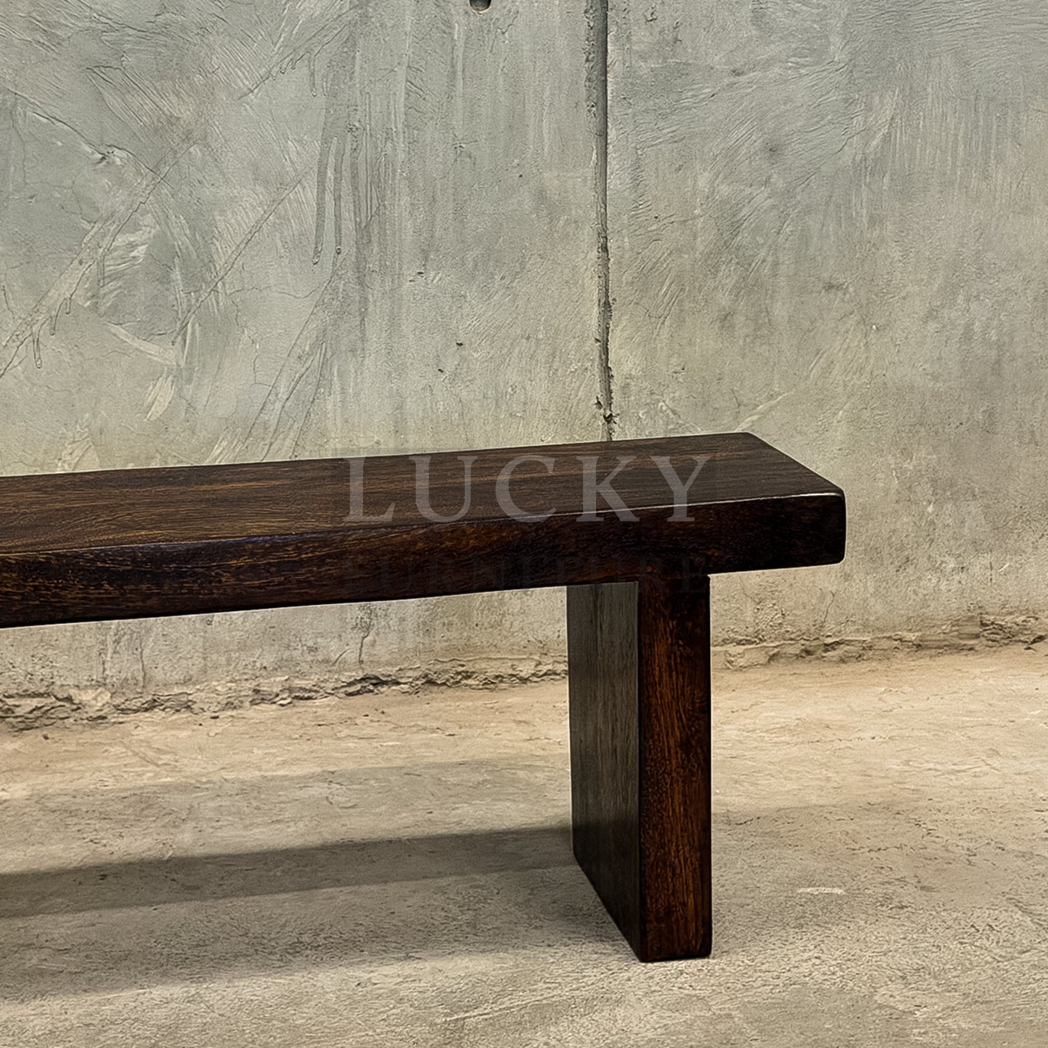 Mango wood bench brown color