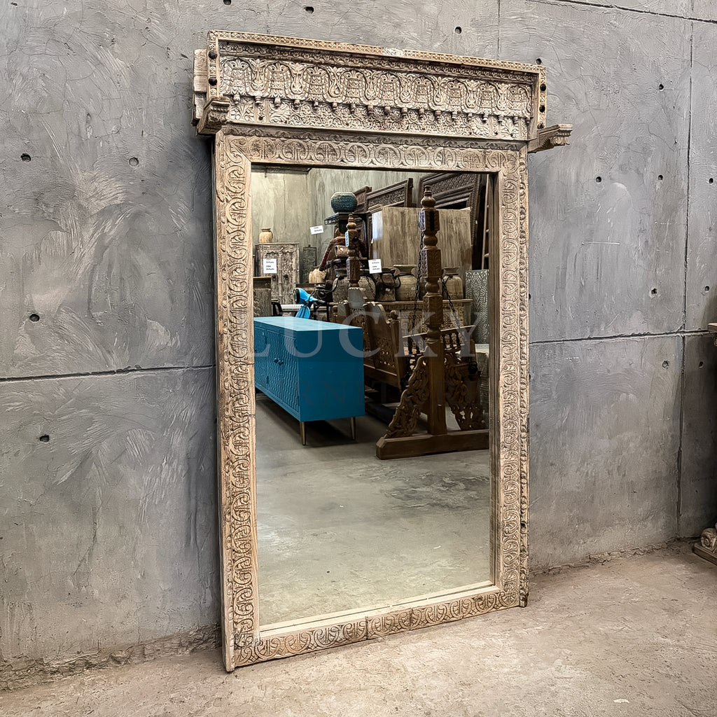 Vintage teak wood mirror