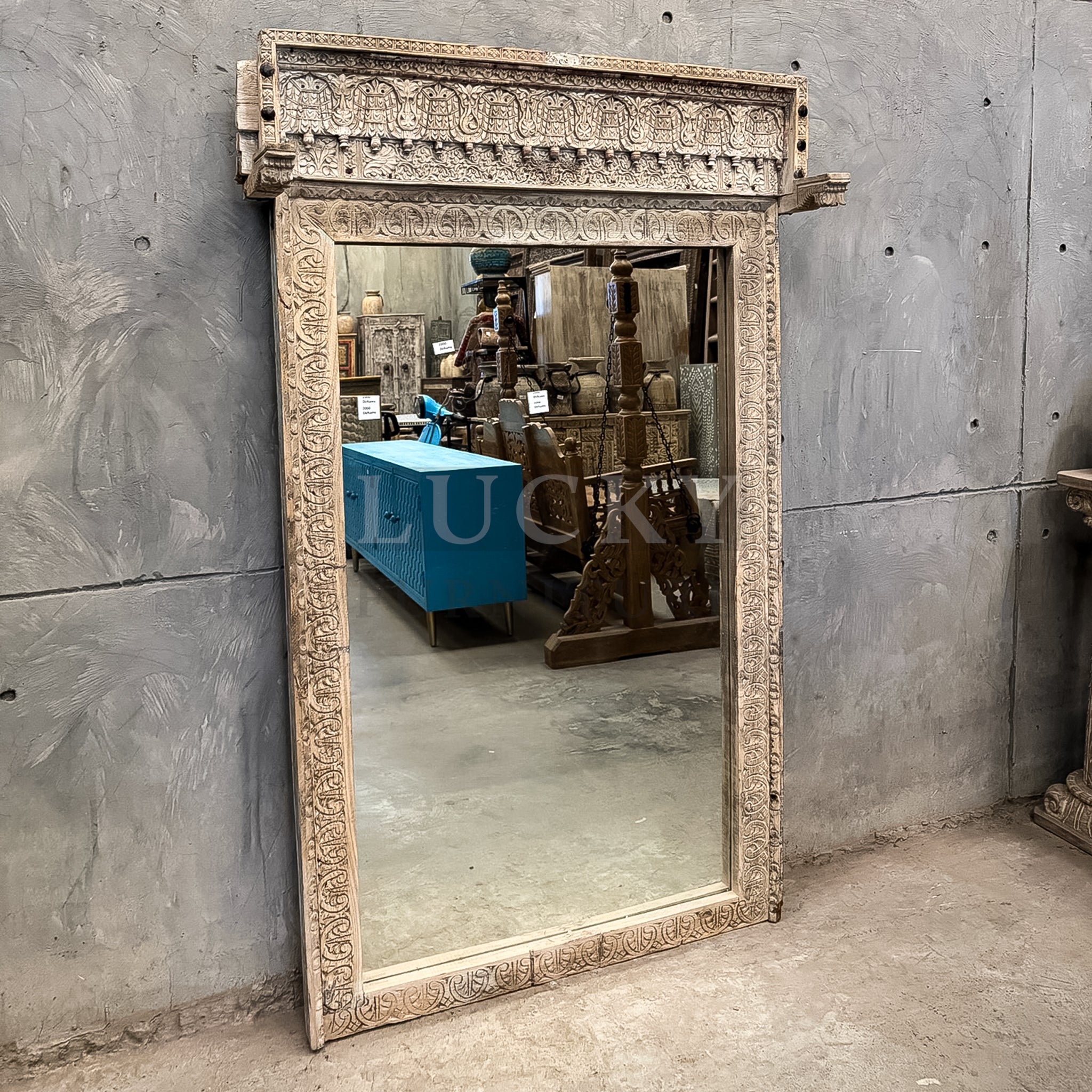 Vintage teak wood mirror