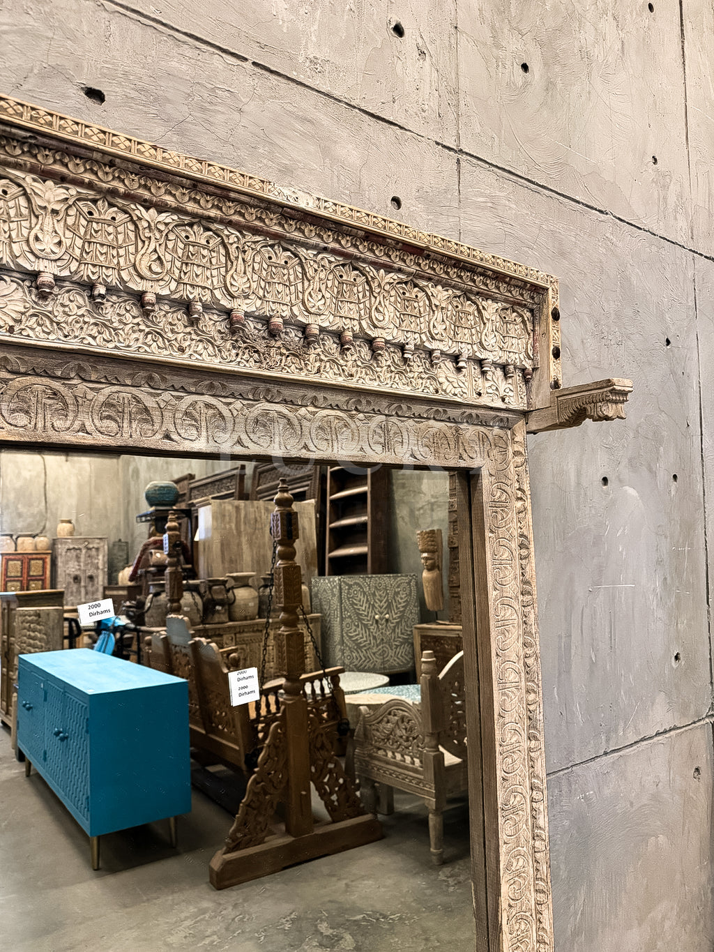 Vintage teak wood mirror