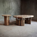 Fluted oval coffee table