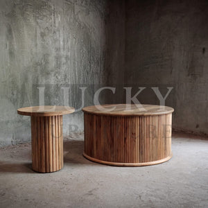 Fluted round coffee table