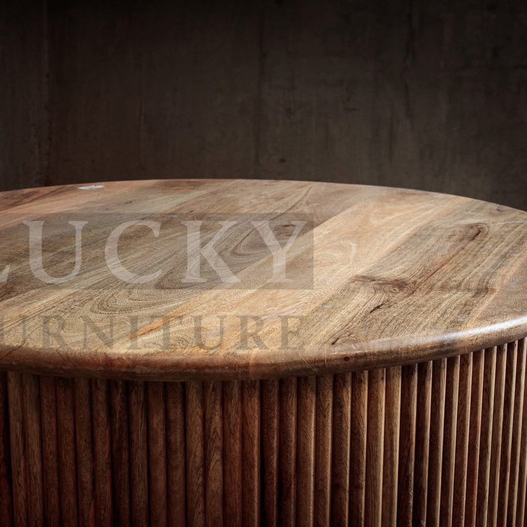 Fluted round coffee table