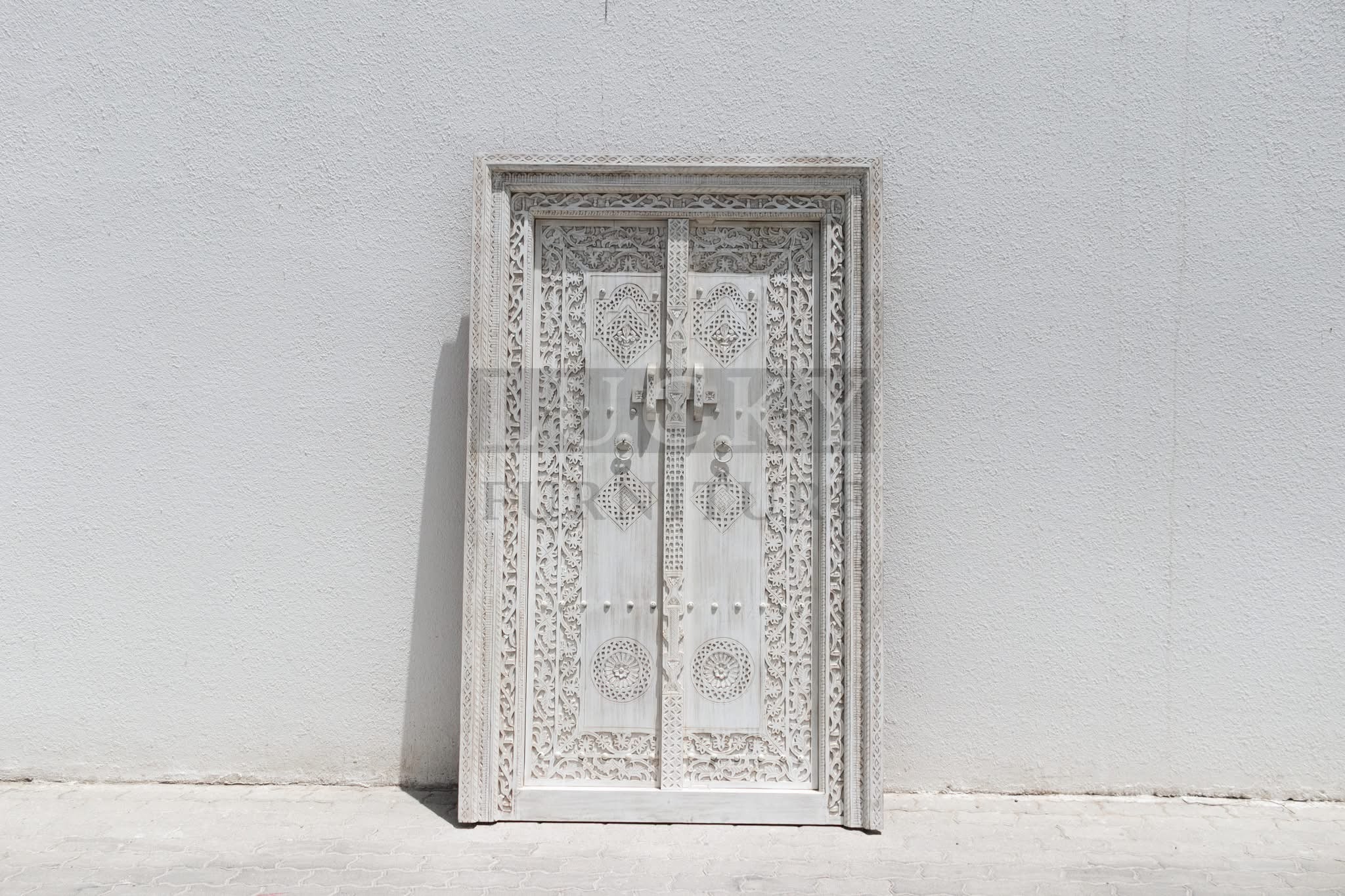 White wash mango wood door