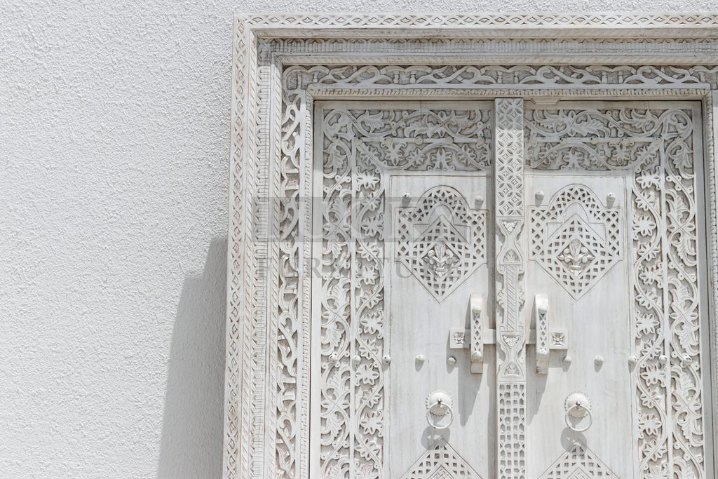 White wash mango wood door