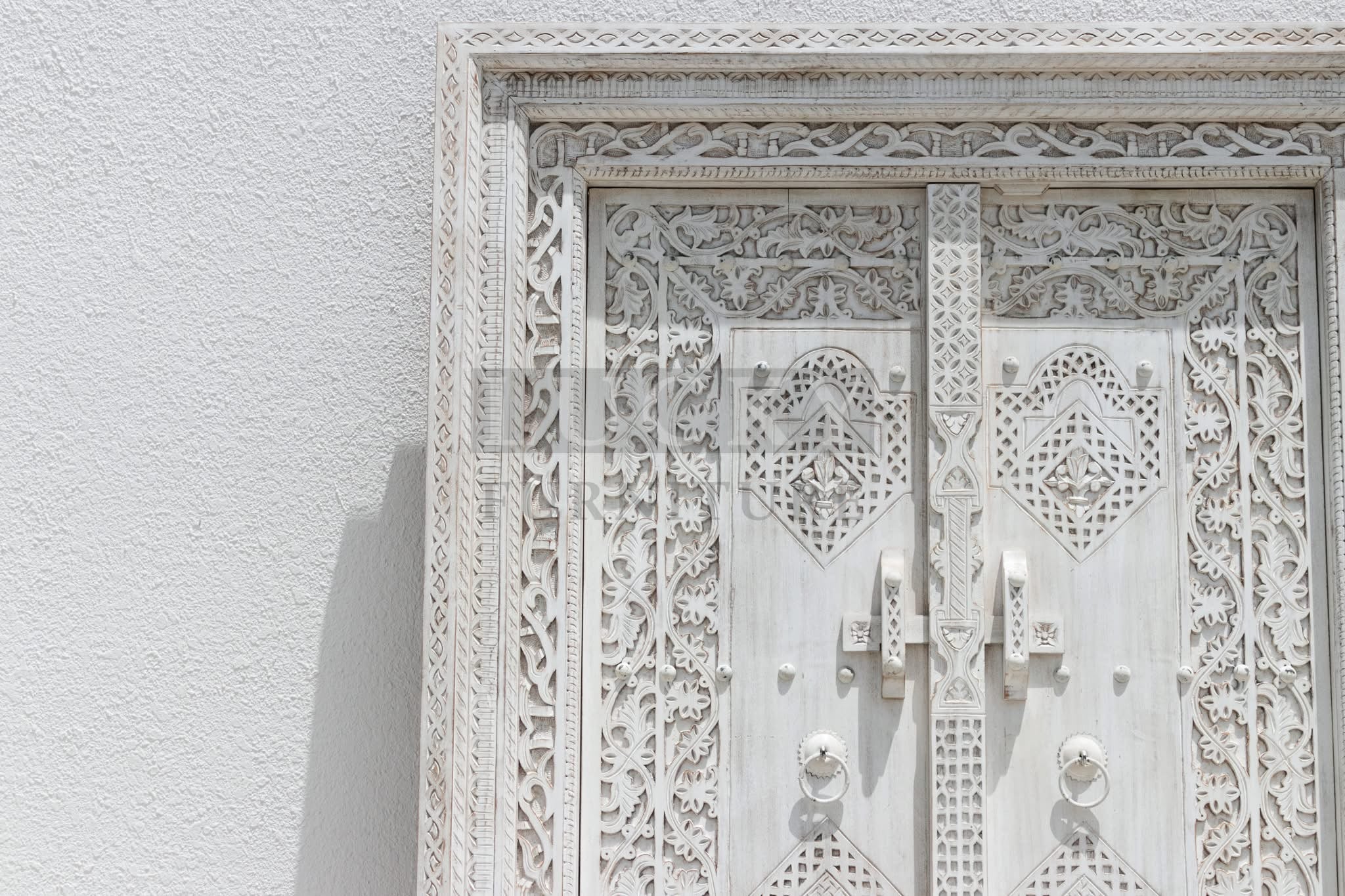 White wash mango wood door