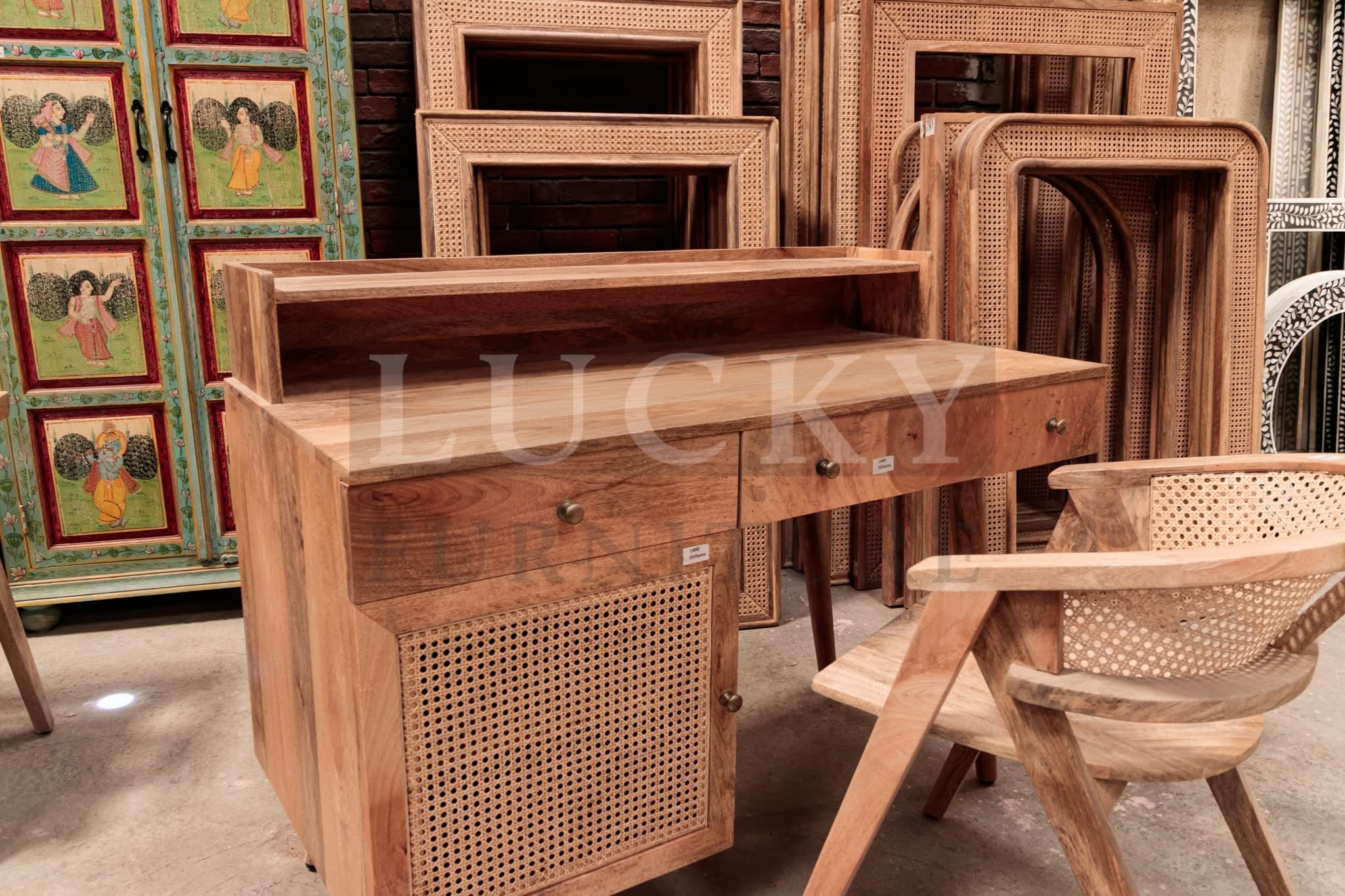 Rattan desk