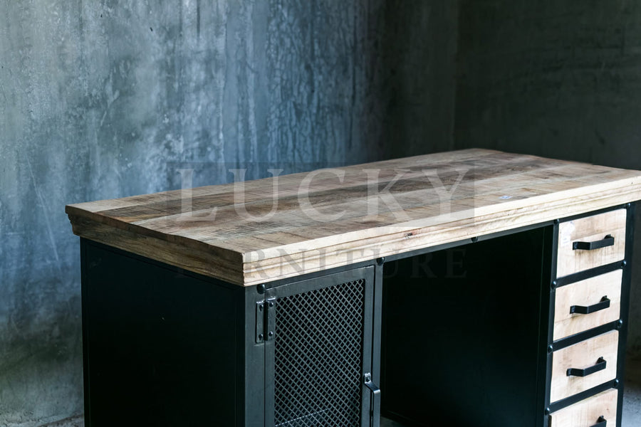 Mango wood and metal desk