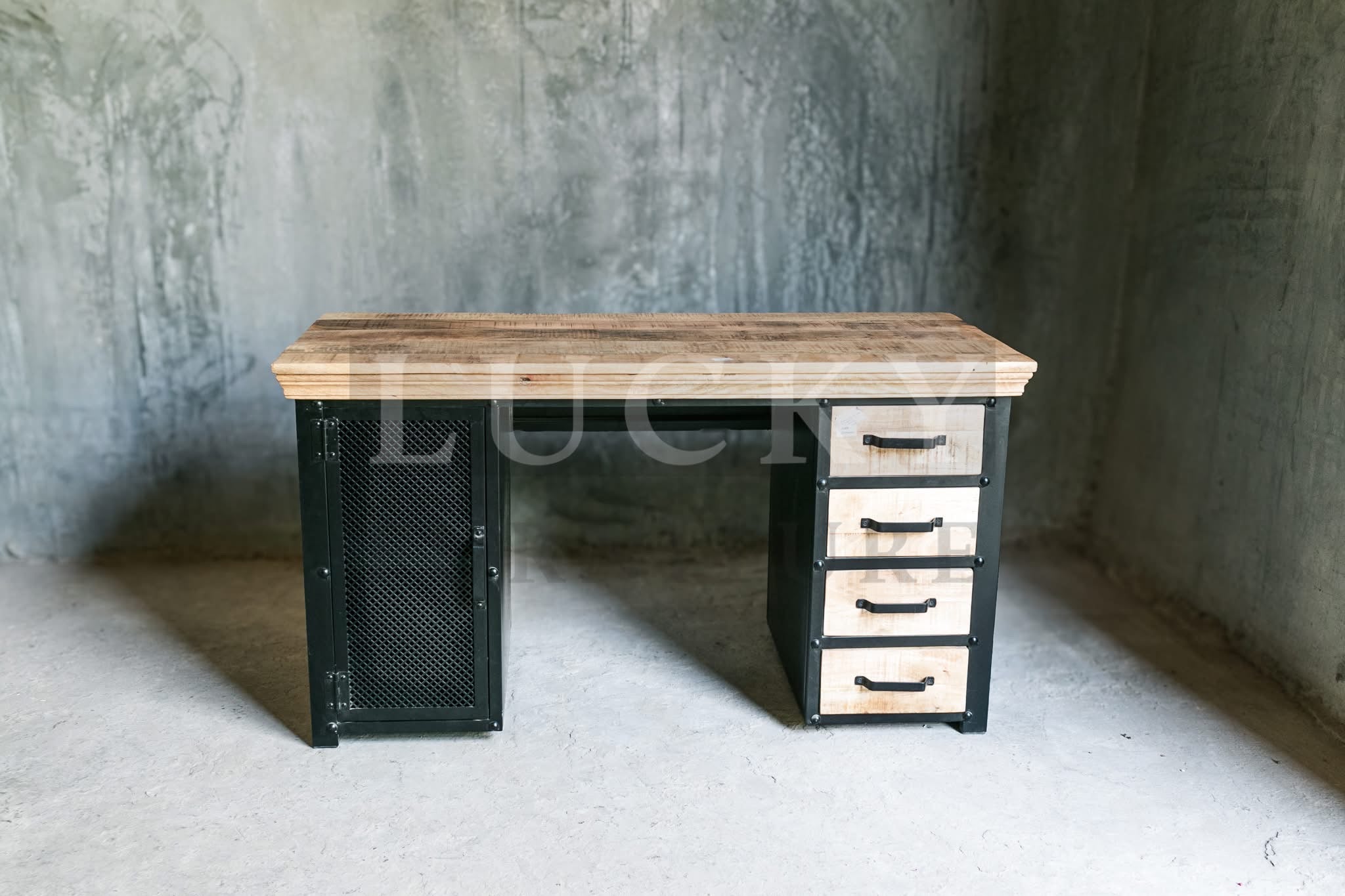 Mango wood and metal desk