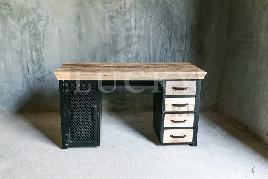 Mango wood and metal desk