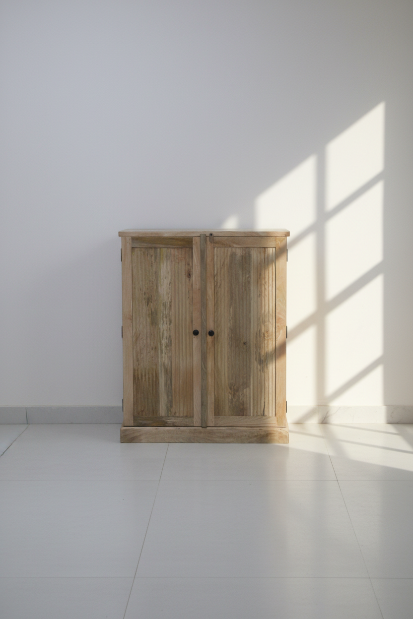 Fluted bar cabinet