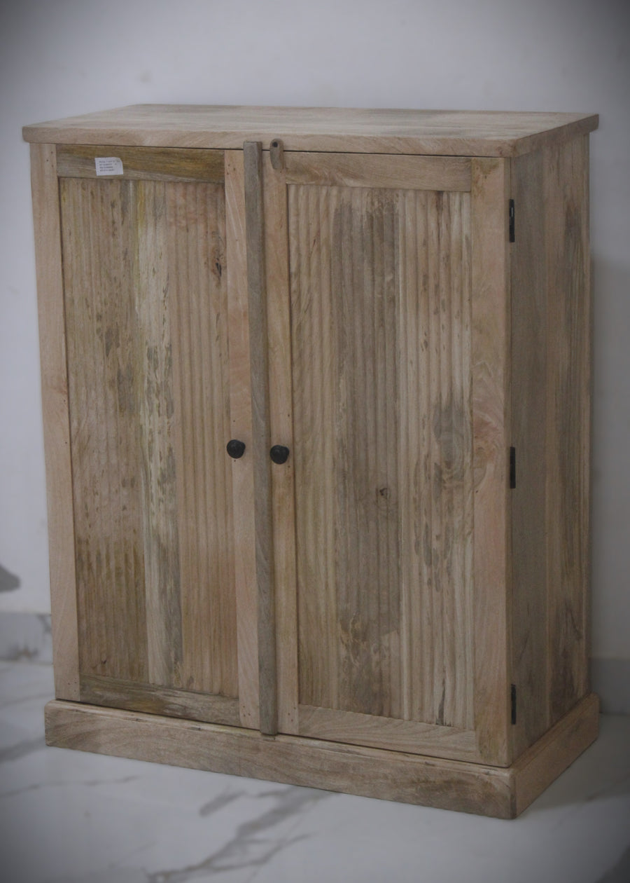 Fluted bar cabinet