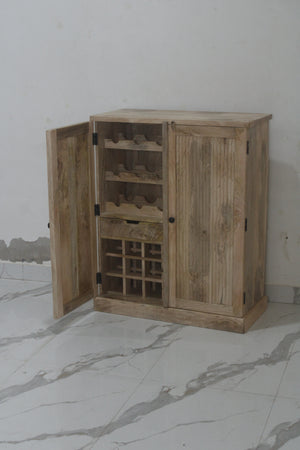 Fluted bar cabinet