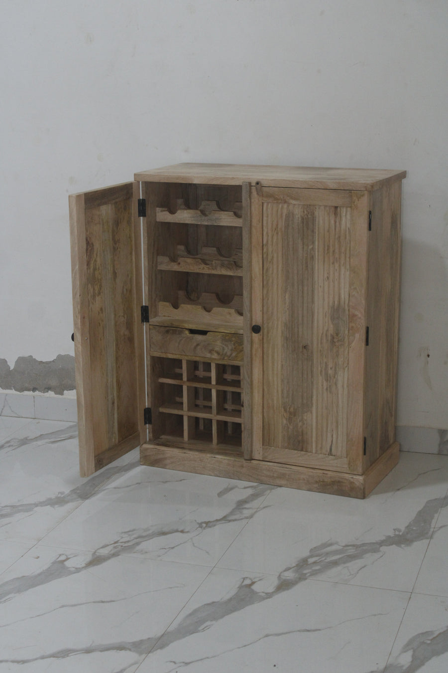Fluted bar cabinet