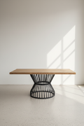Mango wood Dining table with KLOUVI Base
