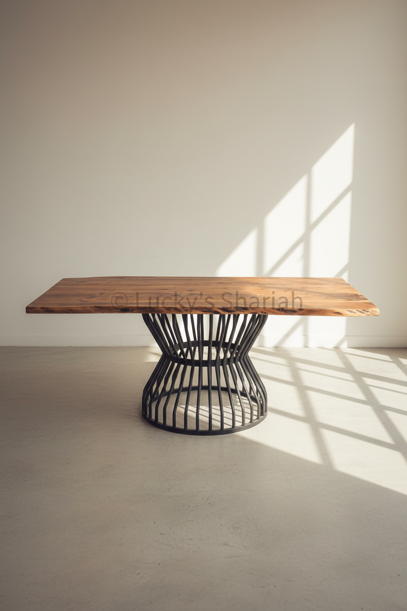 Acacia Dining table with KLOUVI Base