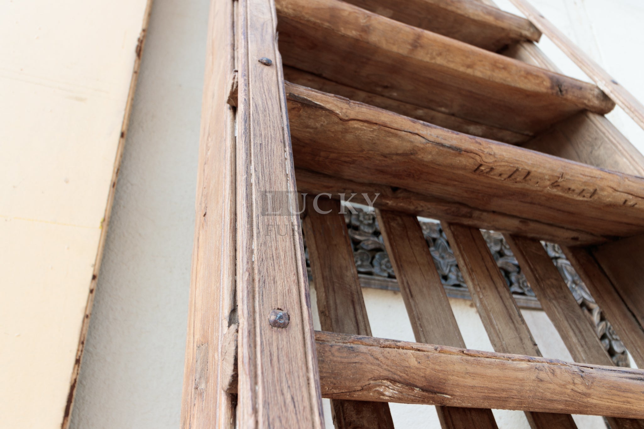 Old staircase bookshelf/decor