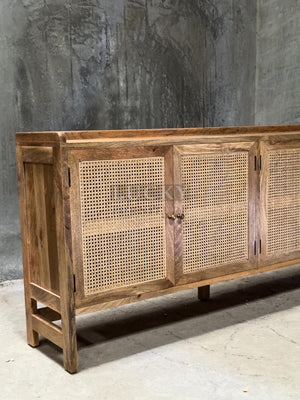 Rattan 4 door sideboard