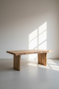 Mango Wood Live Edge Dining Table Duo Wooden Base