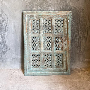 Multiple carved panel blue color