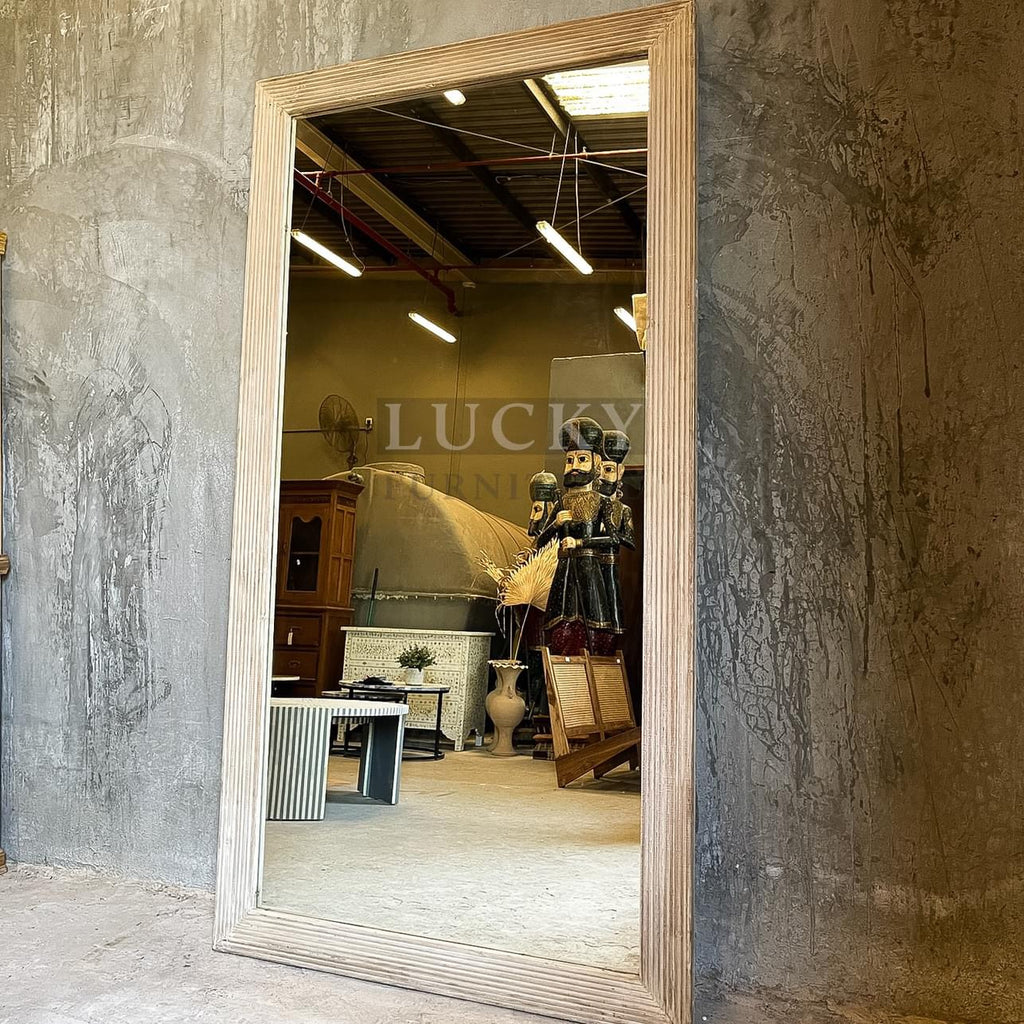 Teak wood mirror