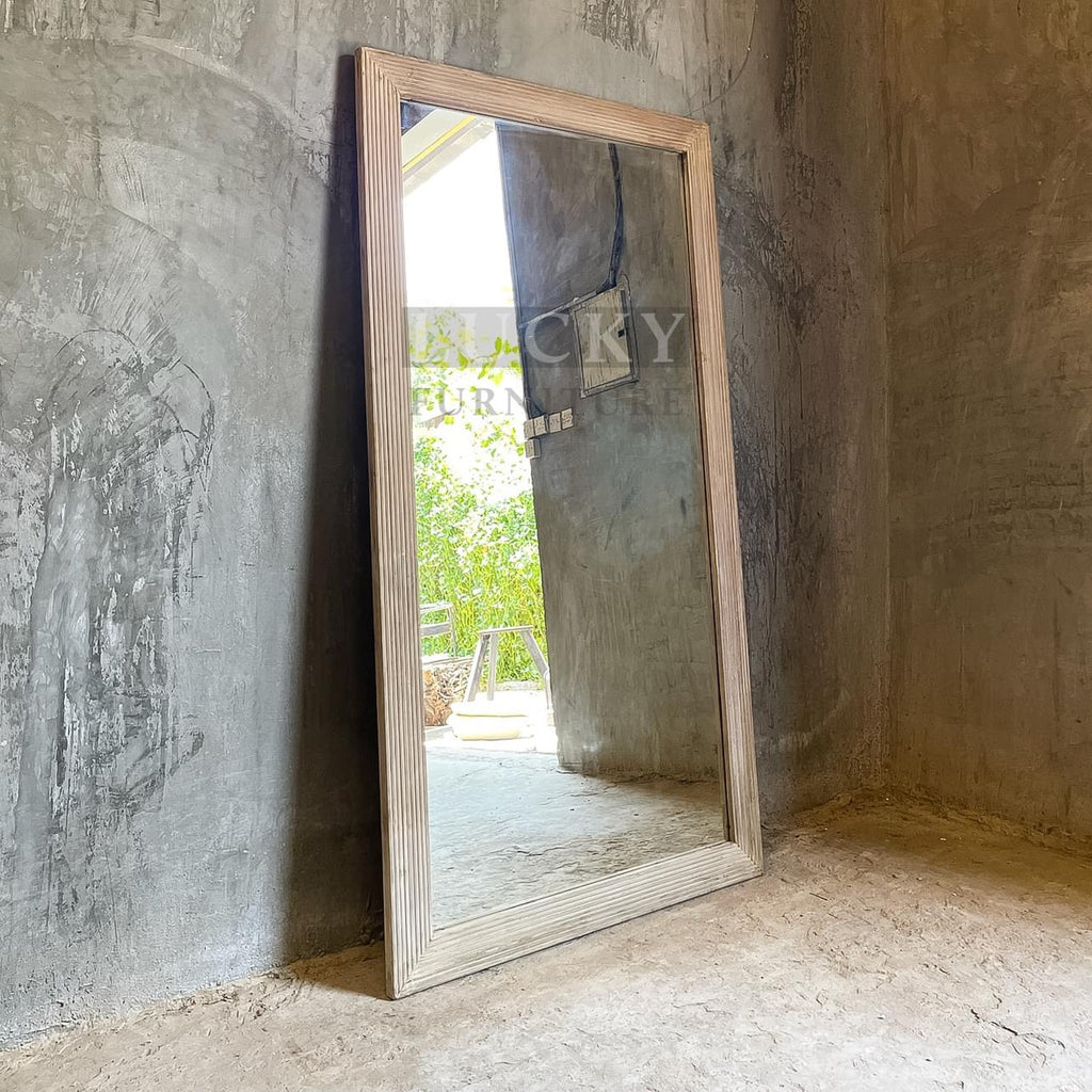 Teak wood mirror