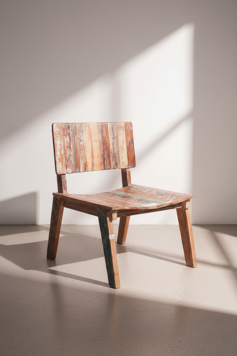 Recycle wood accent chair