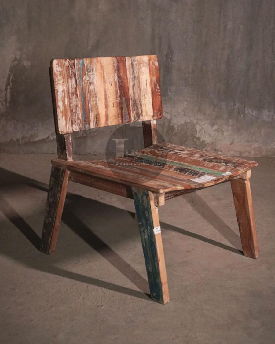 Recycle wood accent chair