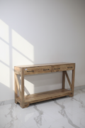 2 draw mango wood console