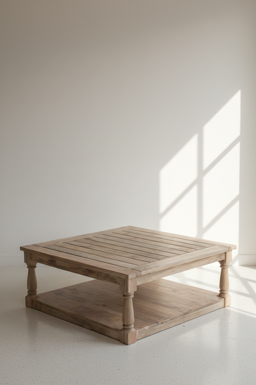 Trestle base coffee table