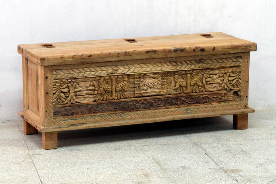 Vintage Carved Trunk