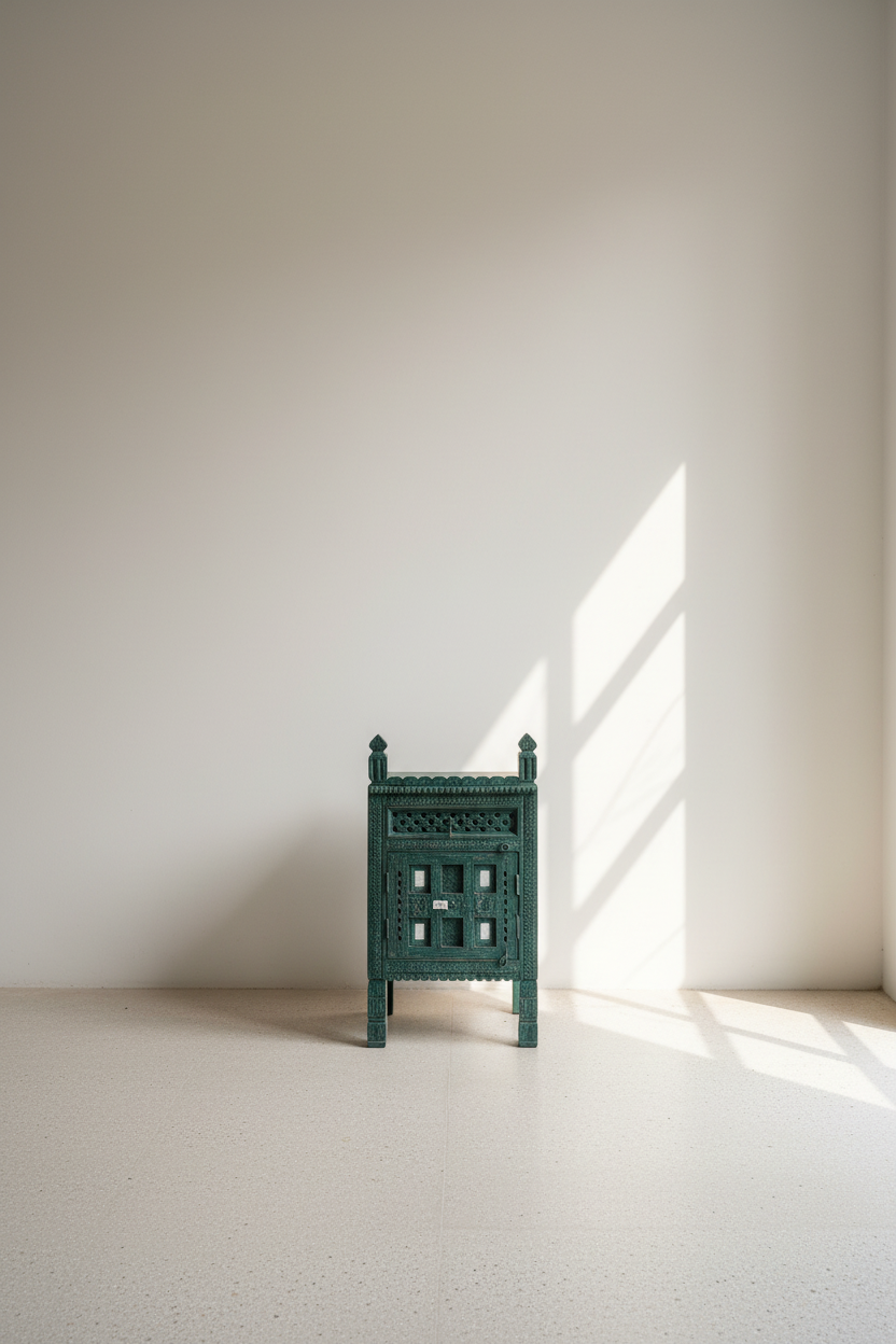 Glass inlay bedside