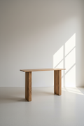 Fluted mango wood console