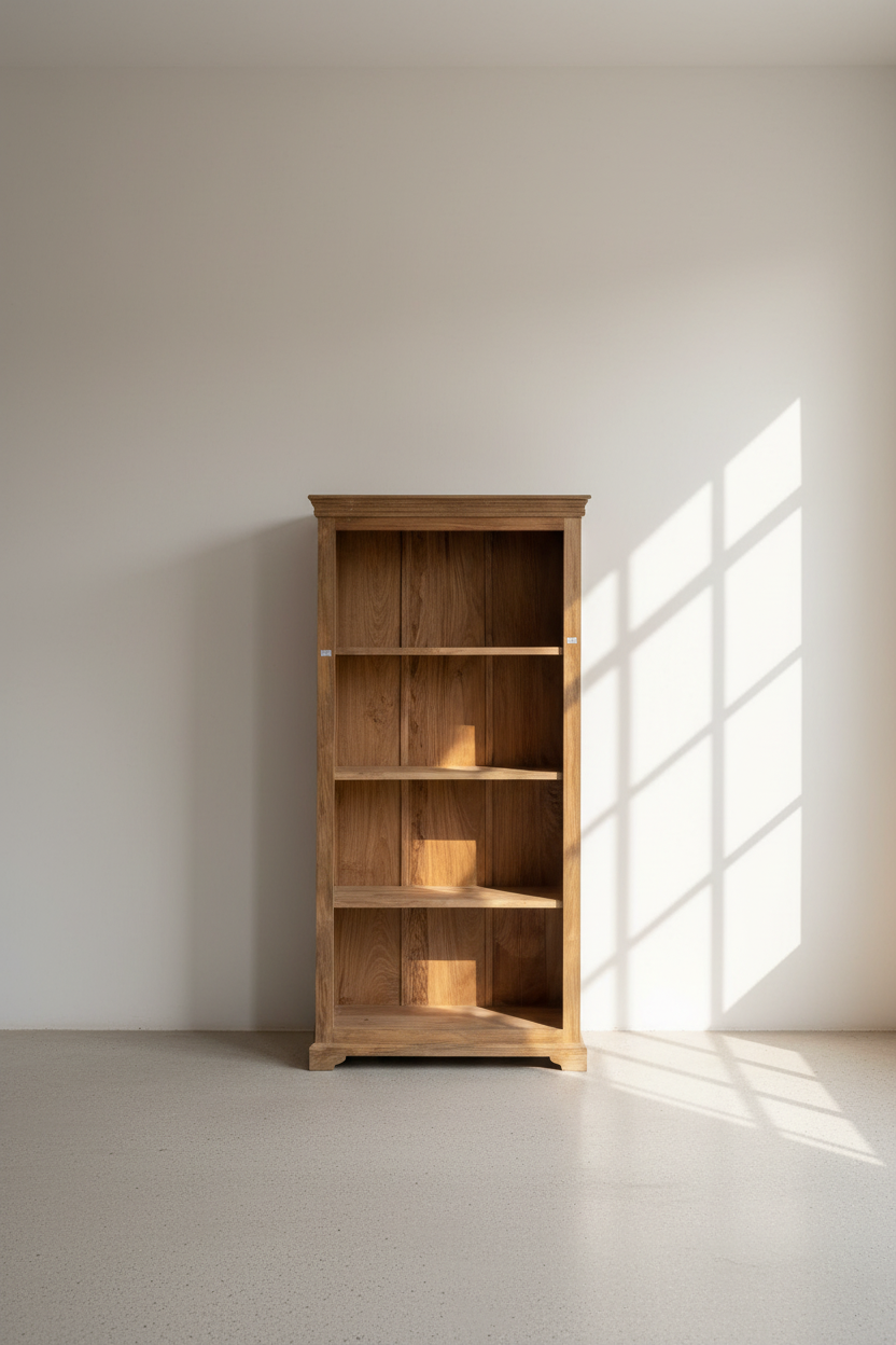Shutter pattern mango wood bookshelf
