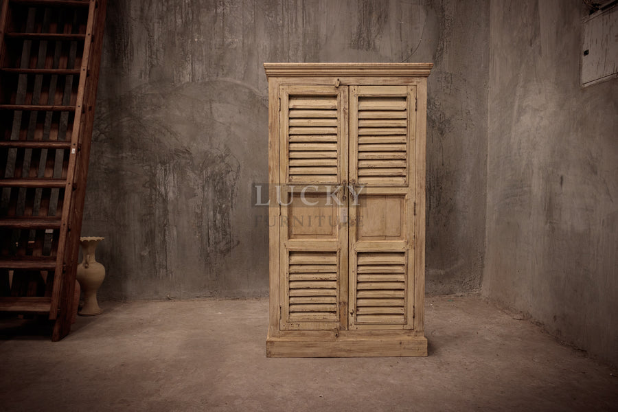 Shutter design vintage cabinet