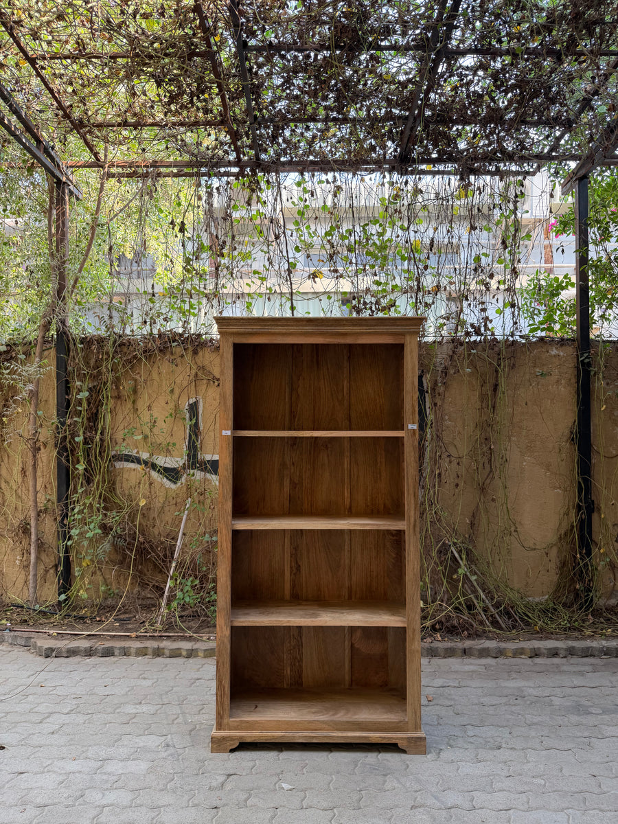 Shutter pattern mango wood bookshelf