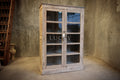 Bleached Teak wood glass cabinet