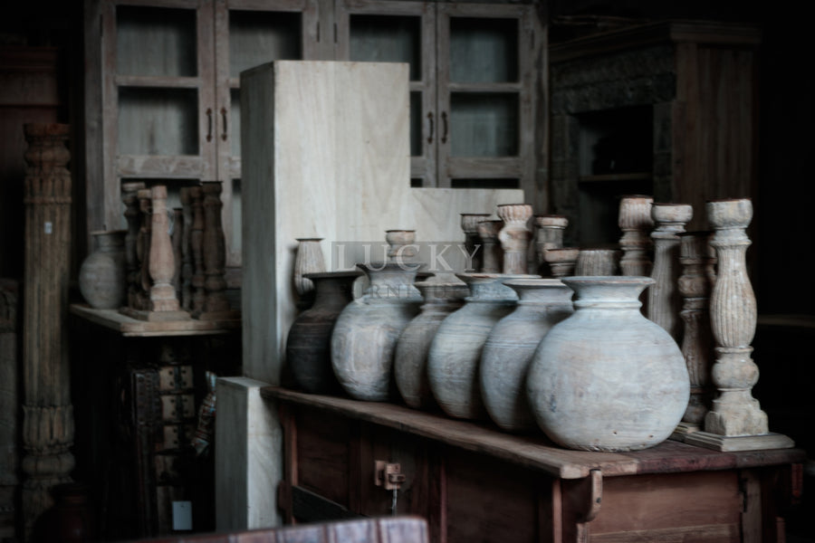 Assorted Wooden Old Pots