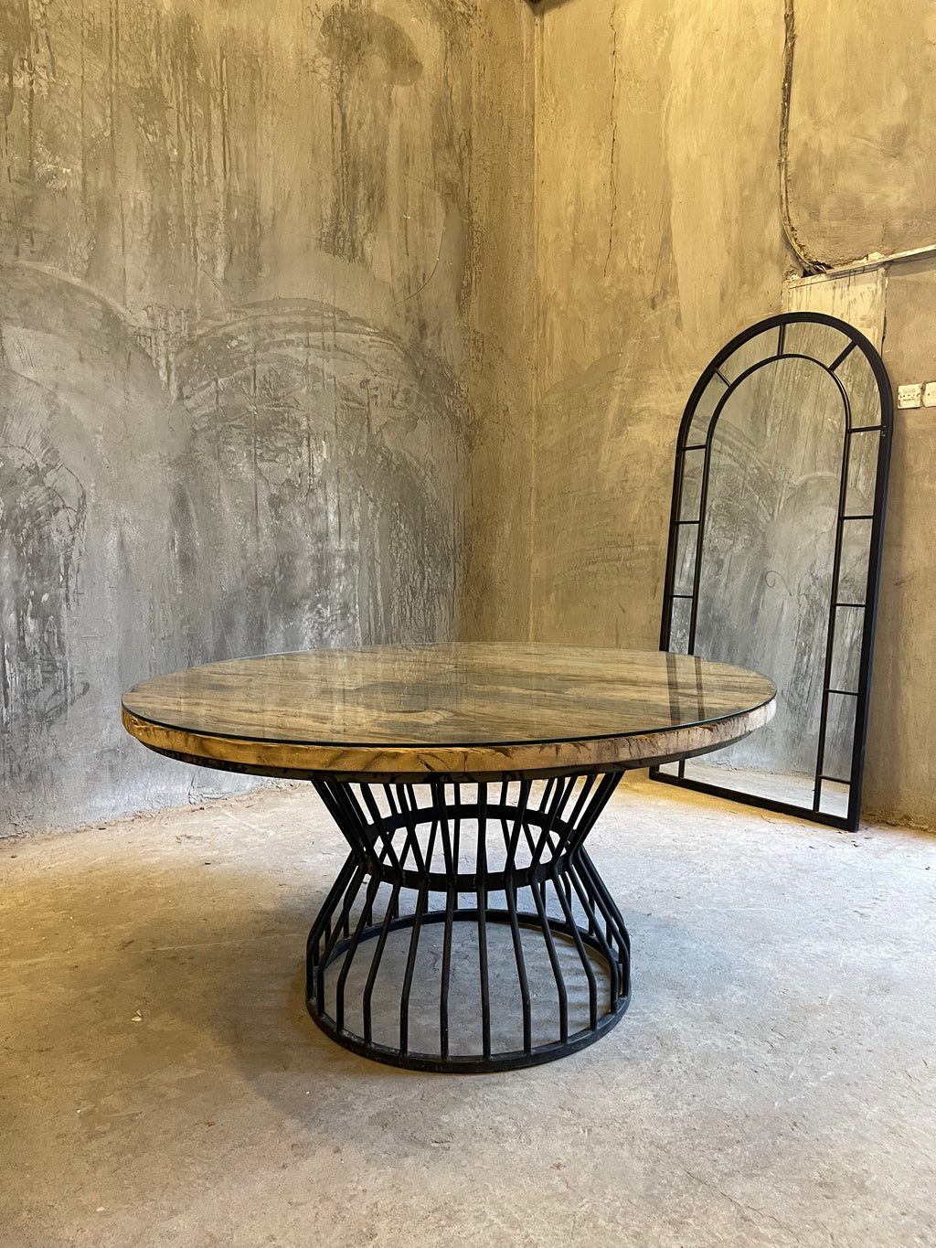 Railway sleeper dining table