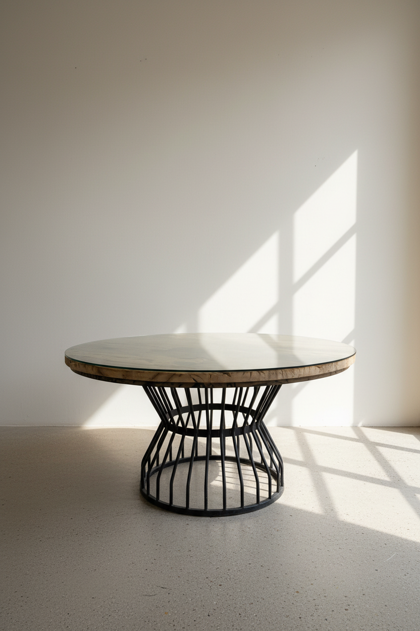 Railway sleeper dining table