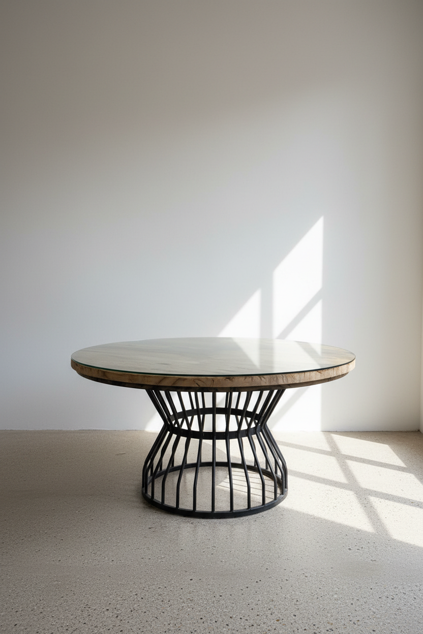 Railway sleeper dining table