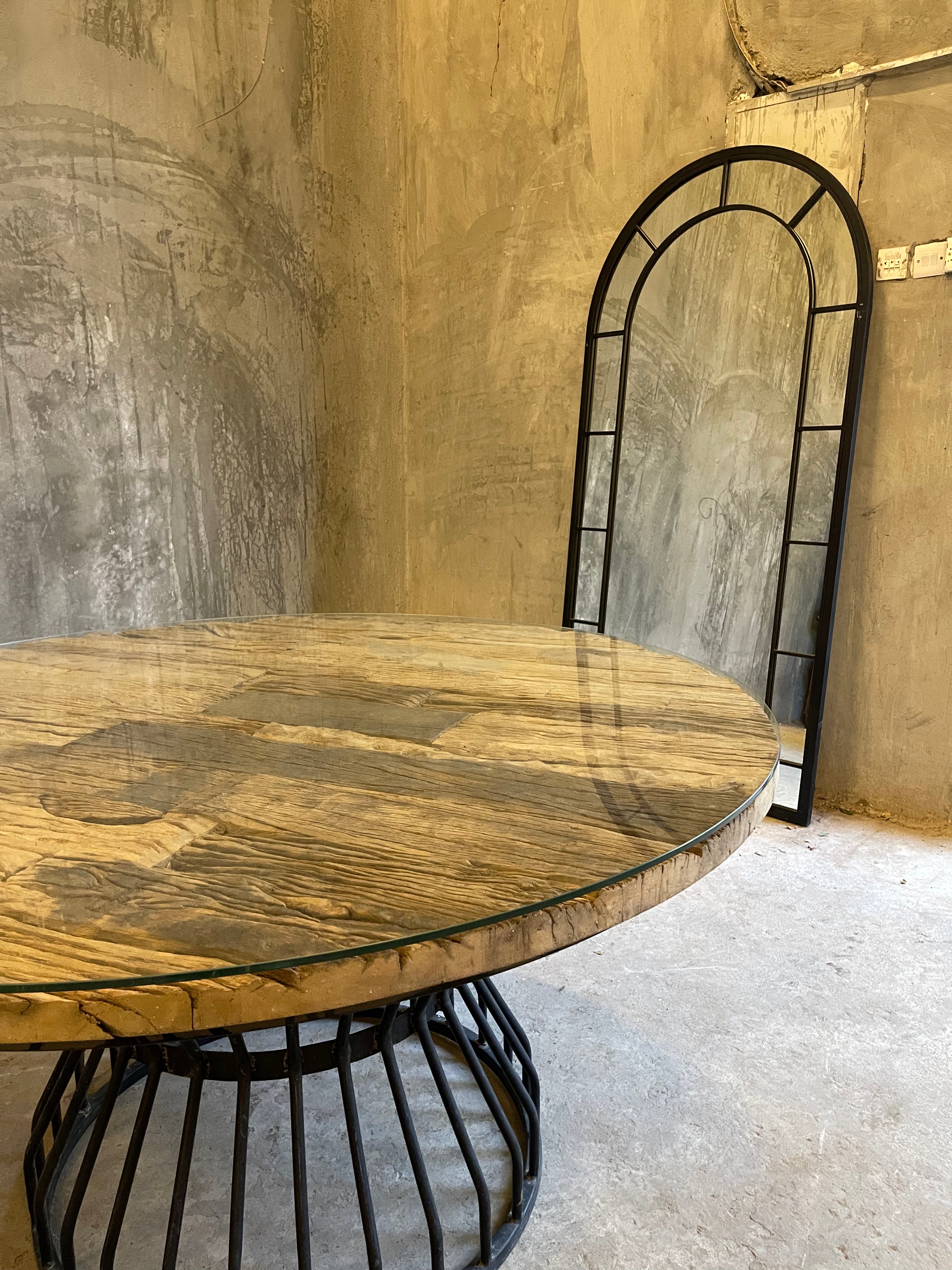 Railway sleeper dining table