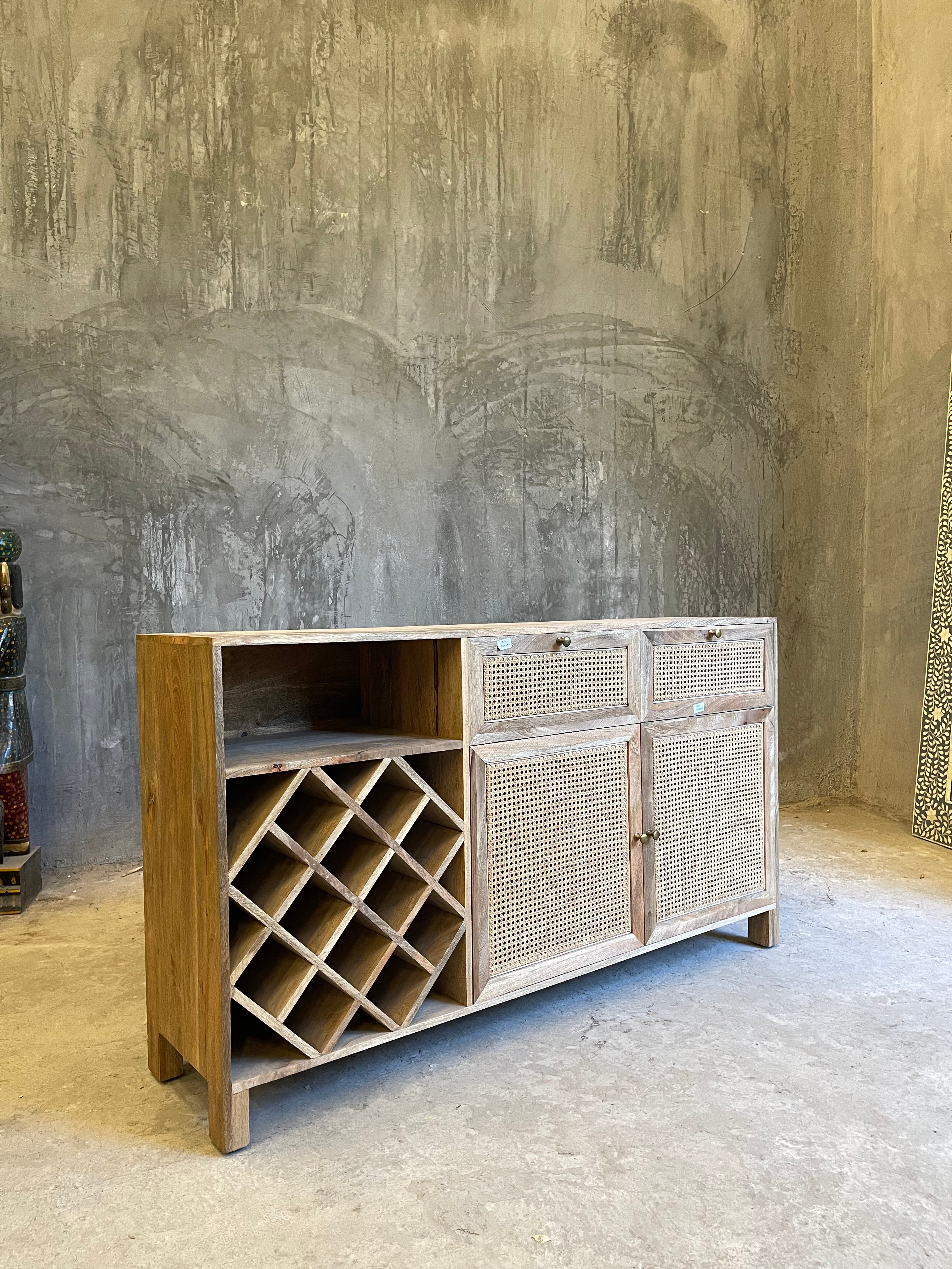 Rattan bar sideboard