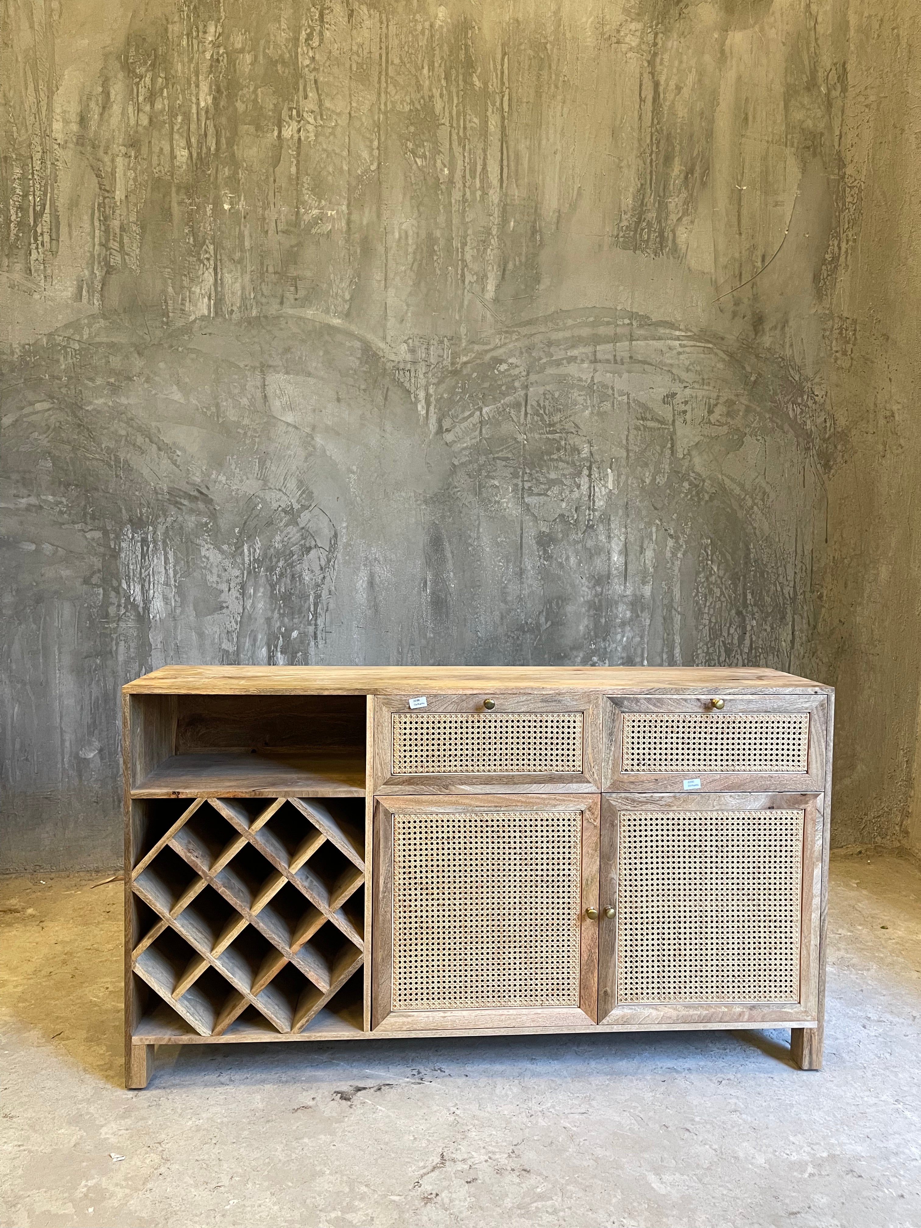 Rattan bar sideboard