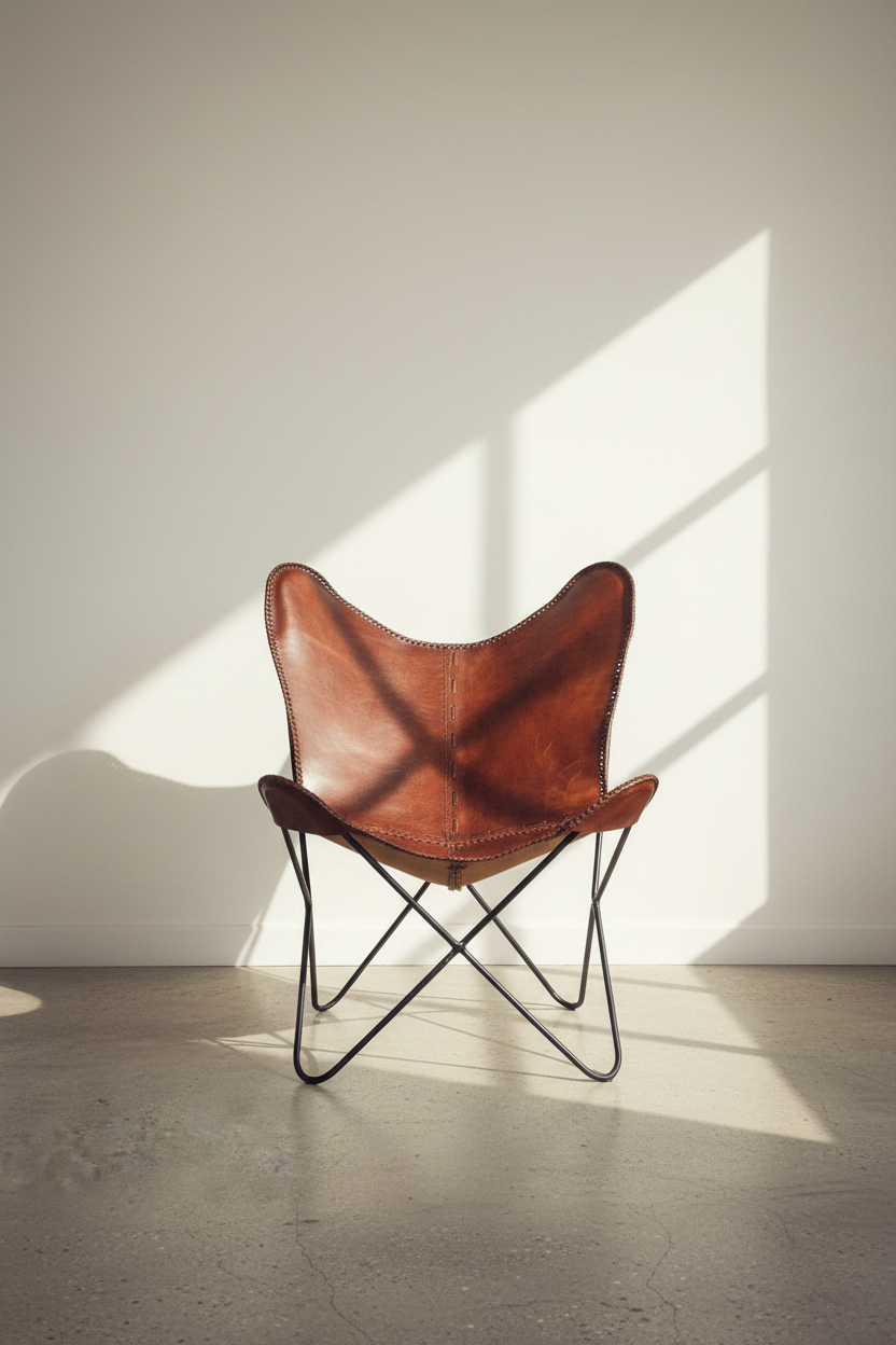 Tan Brown Butterfly Chair