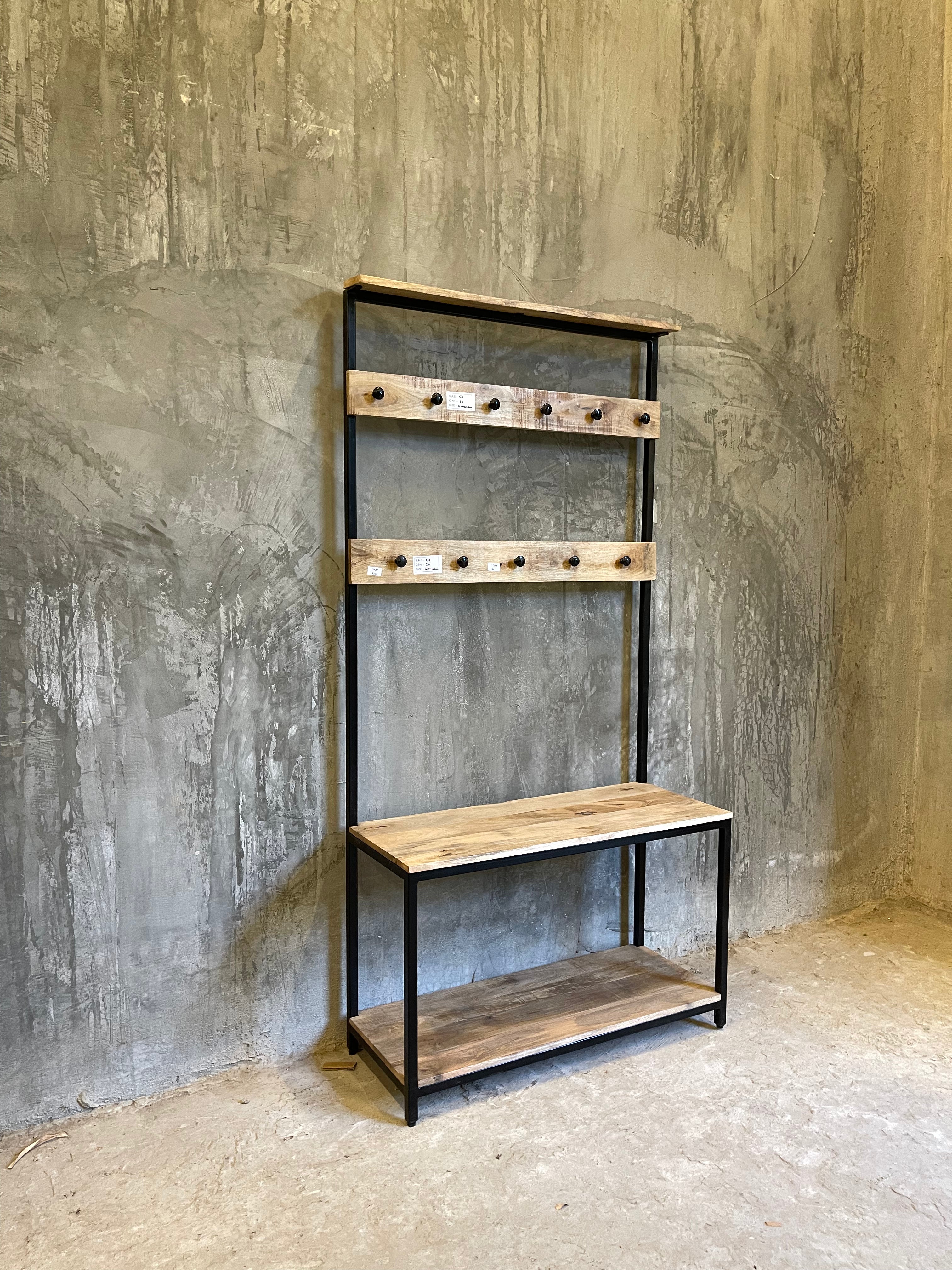 Entrance bench with coat hanger