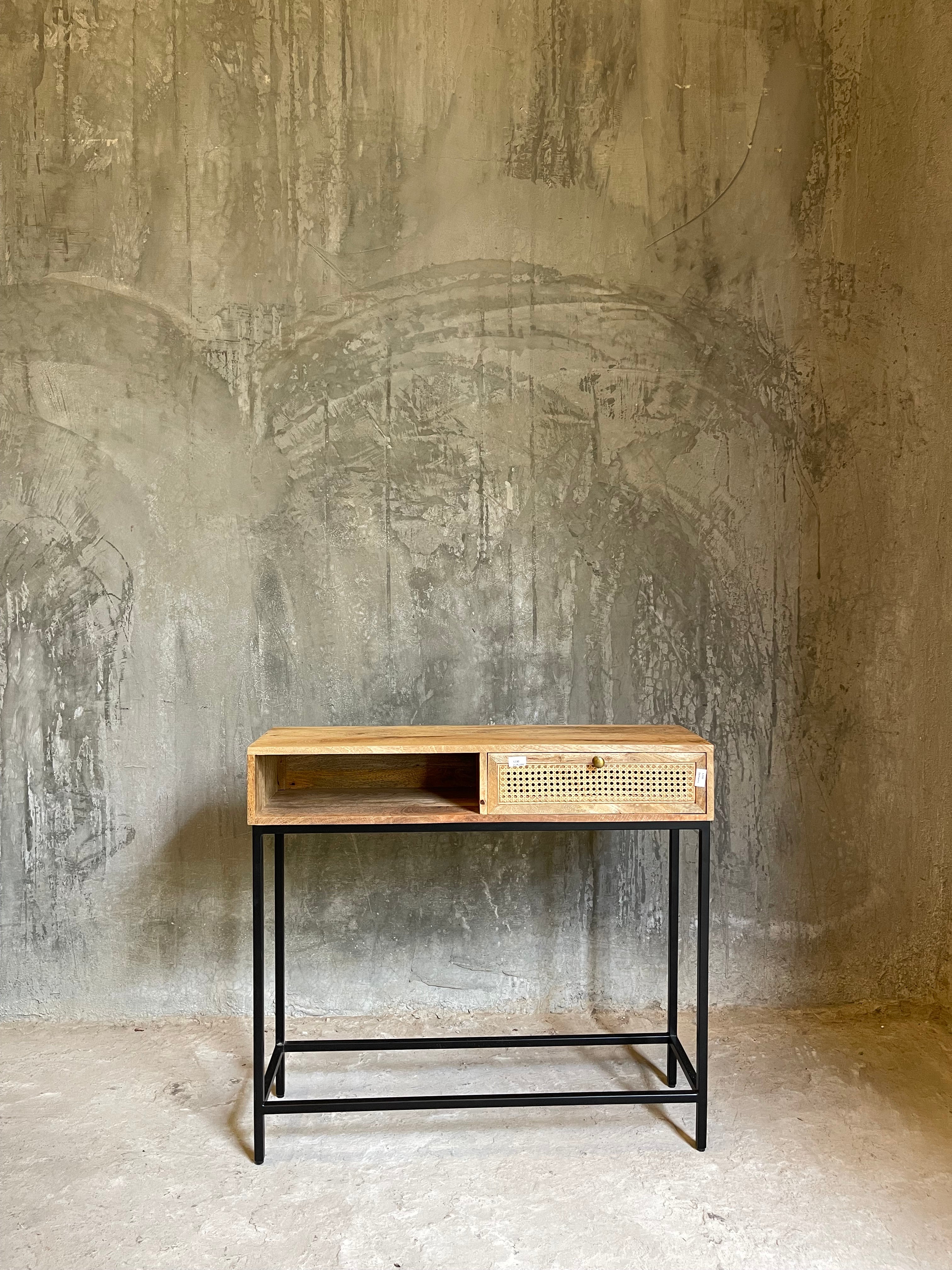 Rattan and metal console