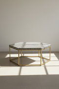 Octagonal bone inlay coffee table
